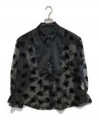 GRACE CLASSグレースクラス）の古着「ハートオパールコンビシャツ」｜ブラック