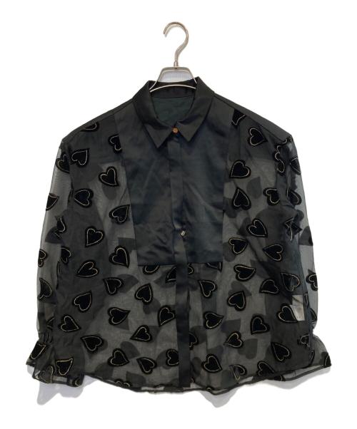 GRACE CLASS（グレースクラス）GRACE CLASS (グレースクラス) ハートオパールコンビシャツ ブラック サイズ:Sの古着・服飾アイテム