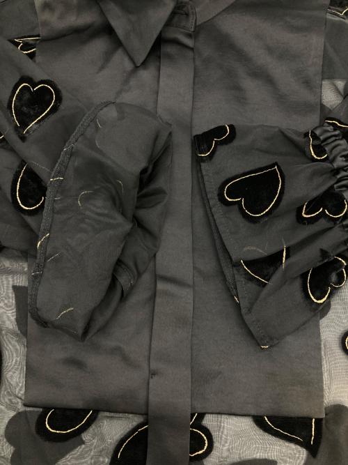 GRACE CLASS（グレースクラス）GRACE CLASS (グレースクラス) ハートオパールコンビシャツ ブラック サイズ:Sの古着・服飾アイテム