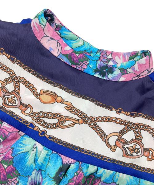 GRACE CLASS（グレースクラス）GRACE CLASS (グレースクラス) ボタニカルスカーフプリントワンピース ブルー サイズ:Mの古着・服飾アイテム