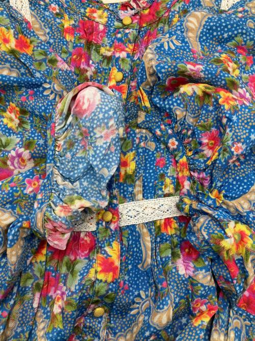 mag by c（マグバイシー）mag by c (マグバイシー) ヴィンテージフラワーワンピース ブルー サイズ:Freeの古着・服飾アイテム