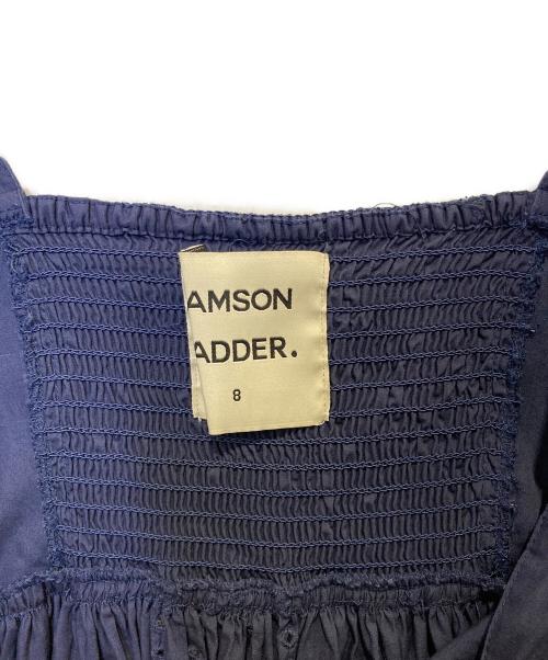 DAMSON MADDER（ダンソンマダー）DAMSON MADDER (ダンソンマダー) カットワークブラウスワンピース ネイビー サイズ:8の古着・服飾アイテム