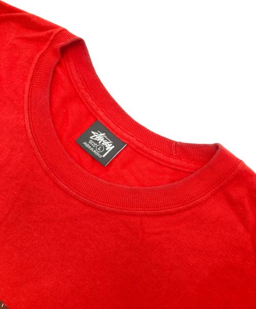 stussy（ステューシー）stussy (ステューシー) 8ボールプリントカットソー レッド サイズ:Lの古着・服飾アイテム