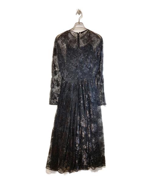 PRADA（プラダ）PRADA (プラダ) デコレーションフラワー付きワンピース ブラック サイズ:38の古着・服飾アイテム
