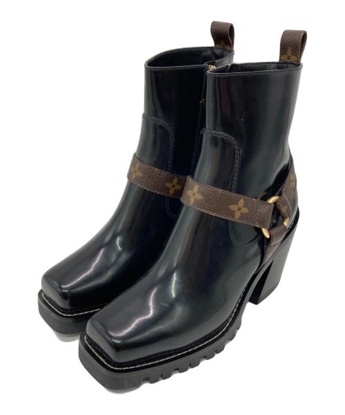 LOUIS VUITTON（ルイ ヴィトン）LOUIS VUITTON (ルイ ヴィトン) リミットレスラインブーツ ブラック×ブラウン サイズ:37 1/2の古着・服飾アイテム