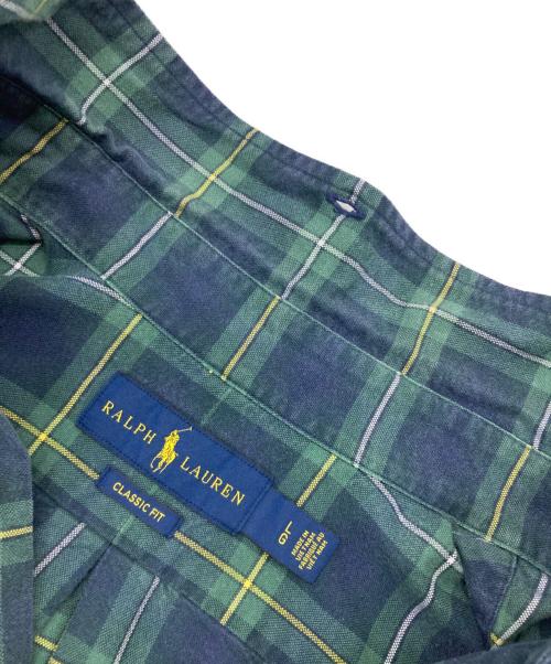 RALPH LAUREN（ラルフローレン）RALPH LAUREN (ラルフローレン) チェックBDシャツ グリーン×ネイビー サイズ:Lの古着・服飾アイテム