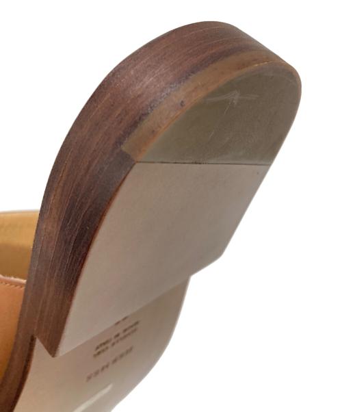 HERMES（エルメス）HERMES (エルメス) オープントゥーレザーサンダル ブラウン サイズ:39の古着・服飾アイテム