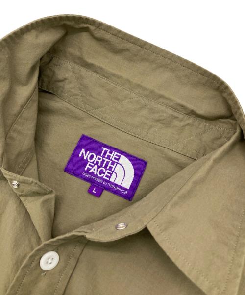 THE NORTHFACE PURPLELABEL（ザ・ノースフェイス パープルレーベル）THE NORTHFACE PURPLELABEL (ザ・ノースフェイス パープルレーベル) Regular Collar Field Shirt カーキ サイズ:Lの古着・服飾アイテム