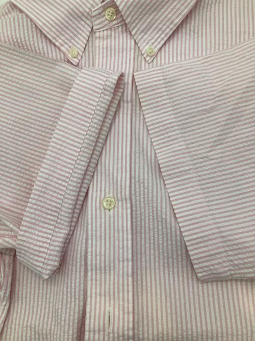 RALPH LAUREN（ラルフローレン）RALPH LAUREN (ラルフローレン) シアサッカーS/Sシャツ ピンク サイズ:Lの古着・服飾アイテム