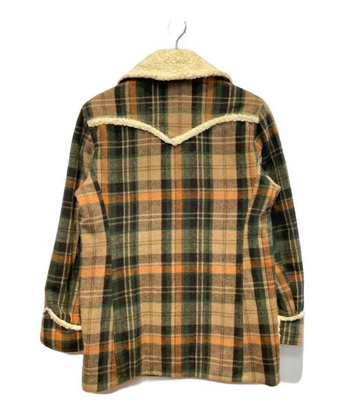 DIESEL（ディーゼル）DIESEL (ディーゼル) 裏ボアチェックコート ブラウン×グリーン サイズ:Mの古着・服飾アイテム