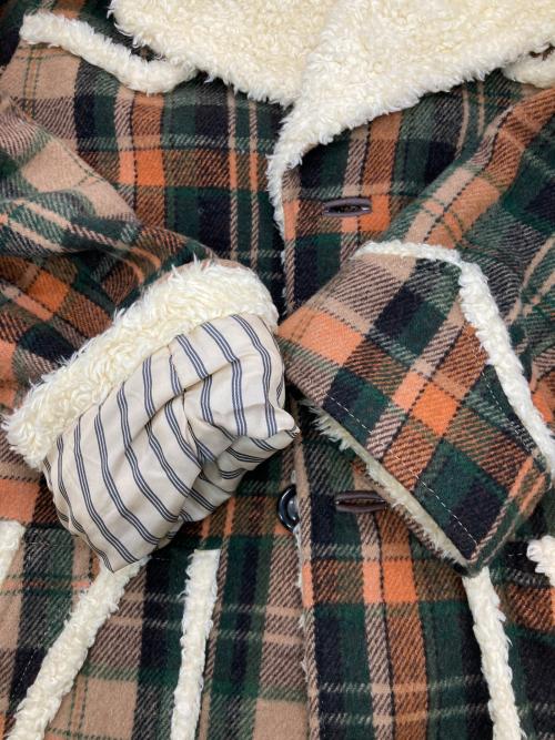 DIESEL（ディーゼル）DIESEL (ディーゼル) 裏ボアチェックコート ブラウン×グリーン サイズ:Mの古着・服飾アイテム