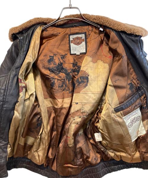 HARLEY-DAVIDSON（ハーレーダビッドソン）HARLEY-DAVIDSON (ハーレーダビッドソン) ［古着］レザーフライトジャケット ブラウン サイズ:Mの古着・服飾アイテム