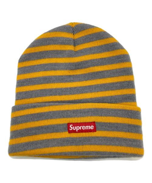 SUPREME（シュプリーム）Supreme (シュプリーム) ニット帽 イエロー×グレーの古着・服飾アイテム