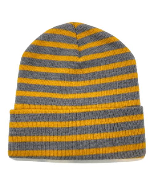 SUPREME（シュプリーム）Supreme (シュプリーム) ニット帽 イエロー×グレーの古着・服飾アイテム