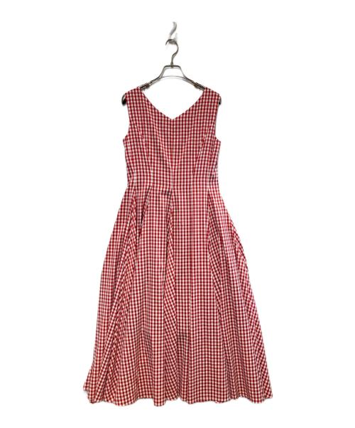 JENNE（ジェンヌ）JENNE (ジェンヌ) フィッシュテールワンピース レッド×ホワイト サイズ:Lの古着・服飾アイテム