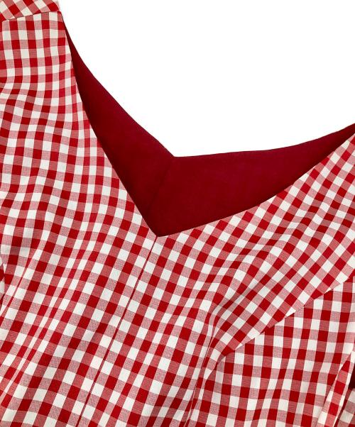 JENNE（ジェンヌ）JENNE (ジェンヌ) フィッシュテールワンピース レッド×ホワイト サイズ:Lの古着・服飾アイテム