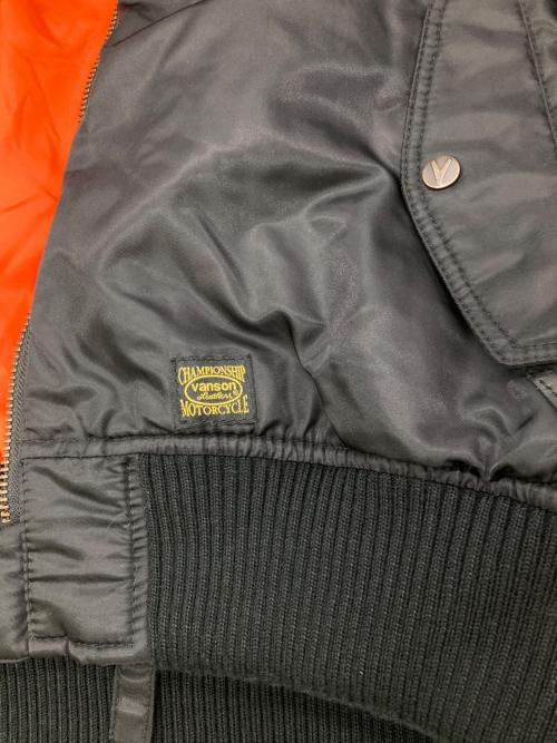 VANSON（バンソン）VANSON (バンソン) ボンバージャケット ブラック サイズ:XLの古着・服飾アイテム