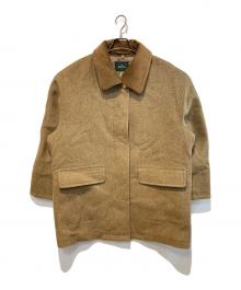 the Barnnet（ザ バーネット）の古着「Corduroy collar herringbone Short coat」｜ベージュ