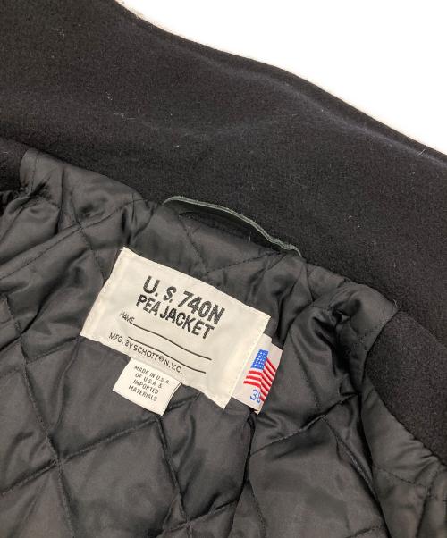 Schott（ショット）Schott (ショット) メルトンPコート ブラック サイズ:38の古着・服飾アイテム