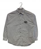DIESELディーゼル）の古着「S-DOUBERストライプシャツ」｜ホワイト×ブラック