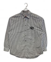 DIESEL（ディーゼル）の古着「S-DOUBERストライプシャツ」｜ホワイト×ブラック