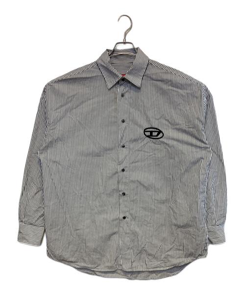 DIESEL（ディーゼル）DIESEL (ディーゼル) S-DOUBERストライプシャツ ホワイト×ブラック サイズ:50の古着・服飾アイテム