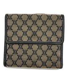 CELINE（セリーヌ）の古着「マカダム柄二つ折り財布」｜グレー×ブラック