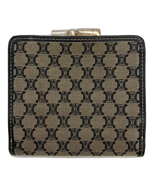 CELINE（セリーヌ）CELINE (セリーヌ) マカダム柄二つ折り財布 グレー×ブラックの古着・服飾アイテム