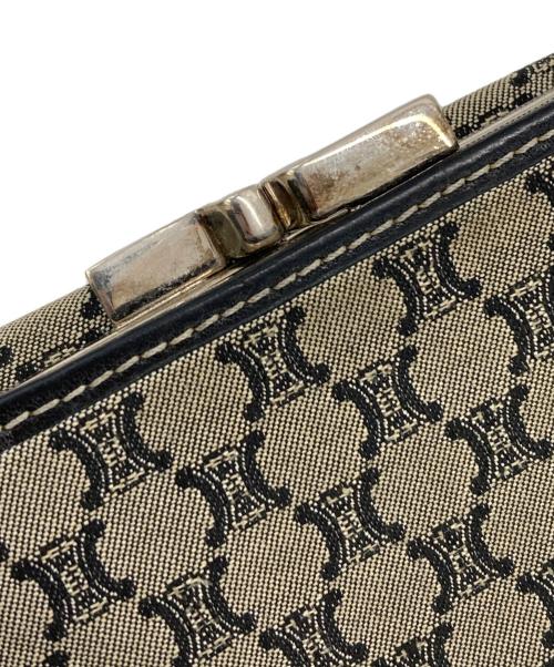 CELINE（セリーヌ）CELINE (セリーヌ) マカダム柄二つ折り財布 グレー×ブラックの古着・服飾アイテム