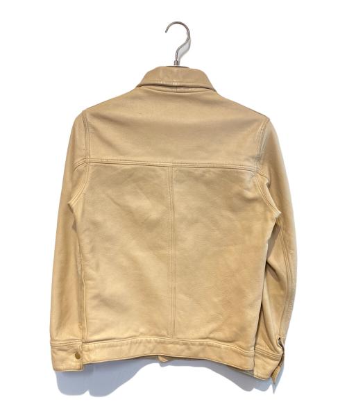 Mid Western（ミッド ウエスタン）Mid Western (ミッド ウエスタン) ［古着］ディアスキンレザージャケット ベージュ サイズ:36の古着・服飾アイテム