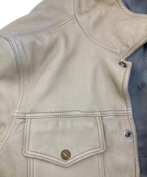 Mid Western（ミッド ウエスタン）Mid Western (ミッド ウエスタン) ［古着］ディアスキンレザージャケット ベージュ サイズ:36の古着・服飾アイテム