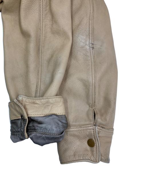 Mid Western（ミッド ウエスタン）Mid Western (ミッド ウエスタン) ［古着］ディアスキンレザージャケット ベージュ サイズ:36の古着・服飾アイテム