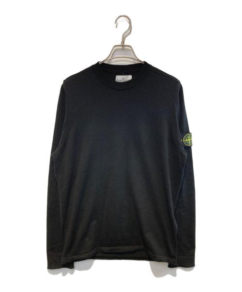 STONE ISLAND（ストーンアイランド）STONE ISLAND (ストーンアイランド) LIGHT RAW HAND ORGANIC COTTON KNIT ブラック サイズ:Mの古着・服飾アイテム