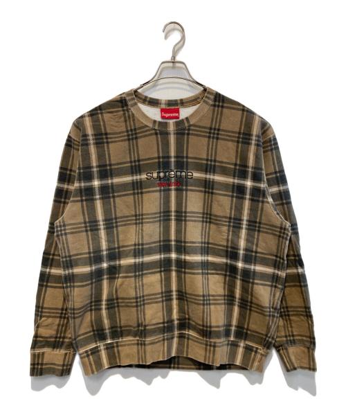 SUPREME（シュプリーム）SUPREME (シュプリーム) Plaid Crewneck ブラウン サイズ:Lの古着・服飾アイテム