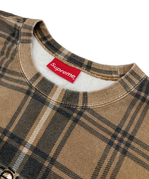 SUPREME（シュプリーム）SUPREME (シュプリーム) Plaid Crewneck ブラウン サイズ:Lの古着・服飾アイテム