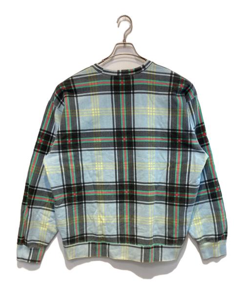 SUPREME（シュプリーム）SUPREME (シュプリーム) Plaid Crewneck ブルー サイズ:Lの古着・服飾アイテム