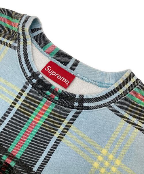 SUPREME（シュプリーム）SUPREME (シュプリーム) Plaid Crewneck ブルー サイズ:Lの古着・服飾アイテム