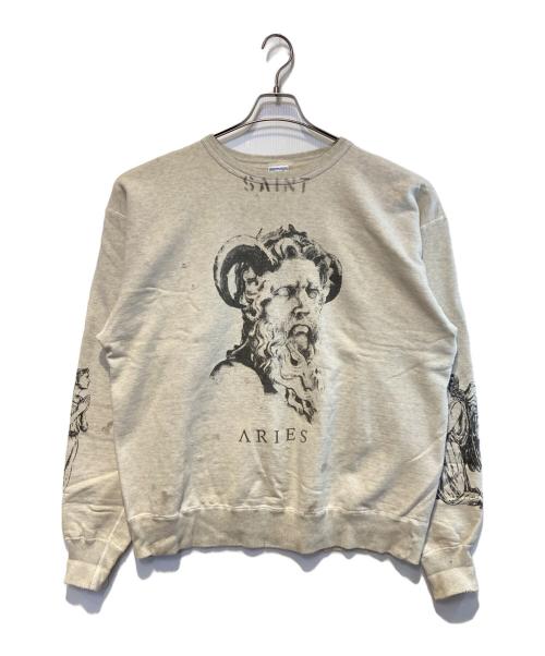 SAINT MICHAEL（セントマイケル）SAINT MICHAEL (セントマイケル) ARIES (アリーズ) ARS CREW SWEAT/MR ベージュ サイズ:XLの古着・服飾アイテム