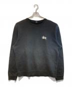stussyステューシー）の古着「LOGO CREW SWEAT」｜ブラック