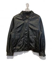 Eddie Bauer（エディーバウアー）の古着「レザースイングトップ」｜ブラック