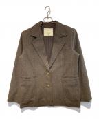 Tina Jojunティーナ ジョジュン）の古着「ウールミックス チェックジャケット」｜ブラウン