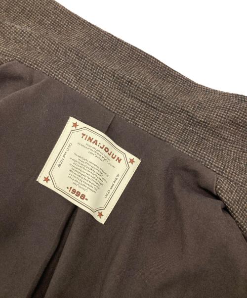 Tina Jojun（ティーナ ジョジュン）Tina Jojun (ティーナ ジョジュン) ウールミックス チェックジャケット ブラウン サイズ:Mの古着・服飾アイテム