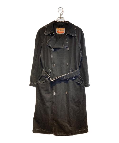 DIESEL（ディーゼル）DIESEL (ディーゼル) D-DELIRIOUS Doublue Breasted Trench Coat ブラック サイズ:Sの古着・服飾アイテム