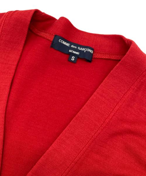 COMME des GARCONS HOMME（コムデギャルソン オム）COMME des GARCONS HOMME (コムデギャルソン オム) 製品染めウールジャージーカーディガン レッド サイズ:Sの古着・服飾アイテム