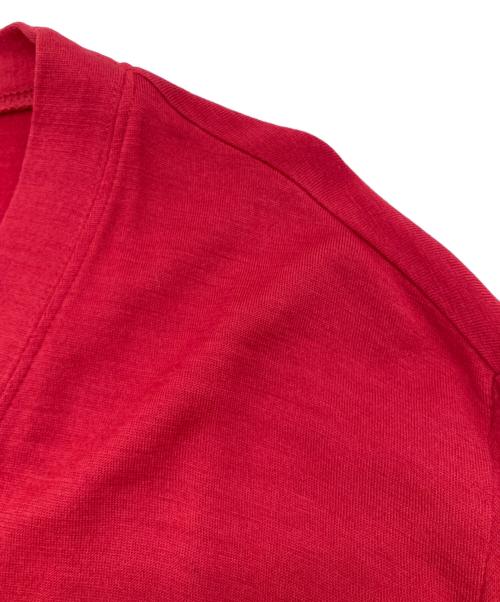 COMME des GARCONS HOMME（コムデギャルソン オム）COMME des GARCONS HOMME (コムデギャルソン オム) 製品染めウールジャージーカーディガン レッド サイズ:Sの古着・服飾アイテム