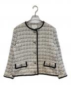 foufouフーフー ザドレス）の古着「tweed nocollar jacket」｜ホワイト