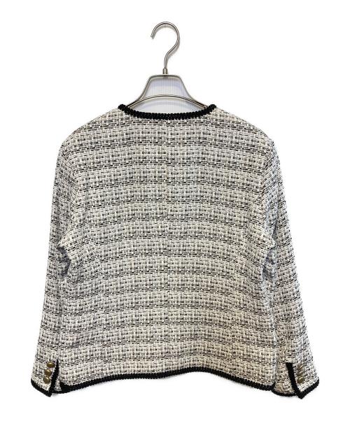 foufou（フーフー ザドレス）foufou (フーフー ザドレス) tweed nocollar jacket ホワイトの古着・服飾アイテム