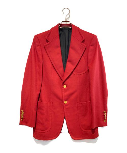 GUCCI（グッチ）GUCCI (グッチ) 金釦ウール2Bテーラードジャケット レッド サイズ:44の古着・服飾アイテム
