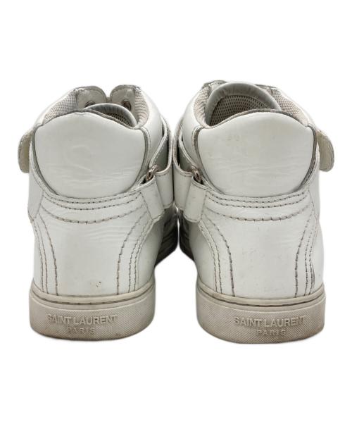 Saint Laurent Paris（サンローランパリ）Saint Laurent Paris (サンローランパリ) ベルクロ レースアップ レザーハイカットスニーカー ホワイト サイズ:41の古着・服飾アイテム