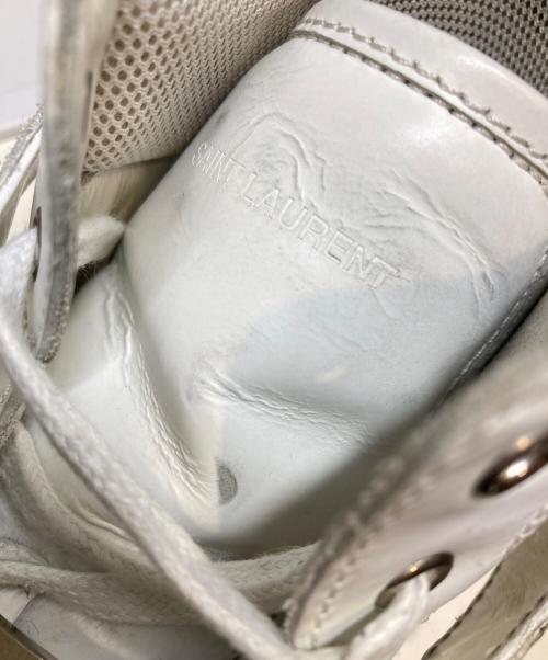 Saint Laurent Paris（サンローランパリ）Saint Laurent Paris (サンローランパリ) ベルクロ レースアップ レザーハイカットスニーカー ホワイト サイズ:41の古着・服飾アイテム